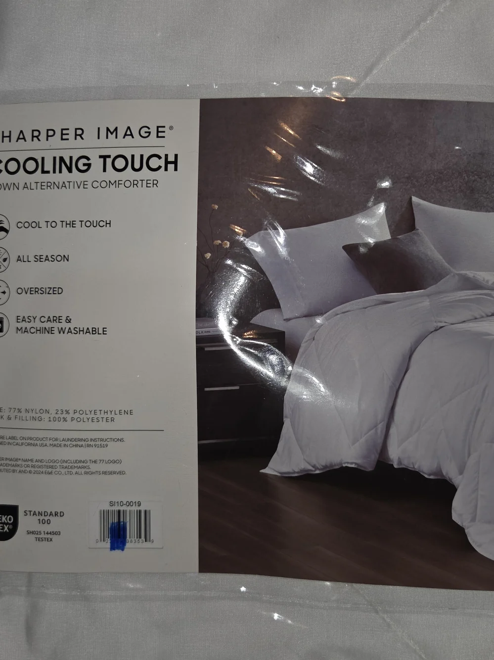 Sharper Image Cooling Touch White Down Alternative Comforter